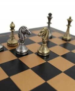 Jeu d'Échecs Cute Flowered - Échiquier en similicuir & Pièces en métal