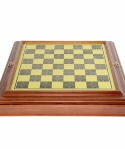 Jeu d'Échecs Napoléon - Échiquier en bois effet laiton avec rangement intégré & Pièces en métal
