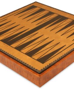 Jeu d'Échecs Flowered - Échiquier - Backgammon et Jeu de dames en similicuir & Pièces d'échecs en métal