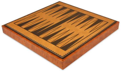Jeu d'Échecs Flowered - Échiquier - Backgammon et Jeu de dames en similicuir & Pièces d'échecs en métal