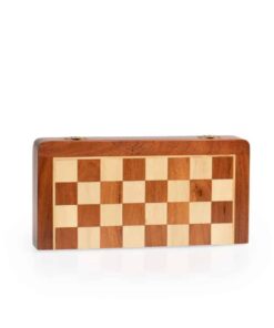 Jeu d'Échecs & Dames de voyage magnétique - Échiquier en bois & Pièces d'échecs et de dames en bois