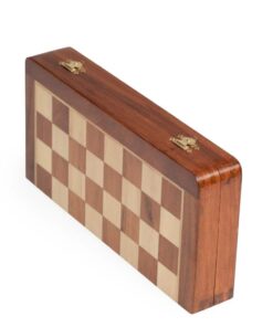 Jeu d'Échecs & Dames de voyage magnétique - Échiquier en bois & Pièces d'échecs et de dames en bois