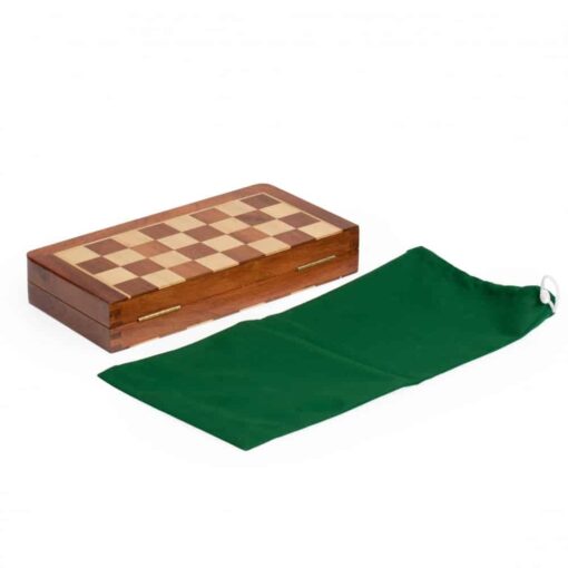 Jeu d'Échecs & Dames de voyage magnétique - Échiquier en bois & Pièces d'échecs et de dames en bois