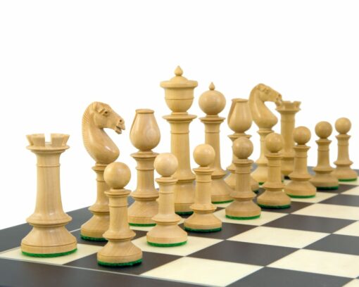 Jeu d'Échecs Nord Upright en Bois d'Ébène et Bois de Buis