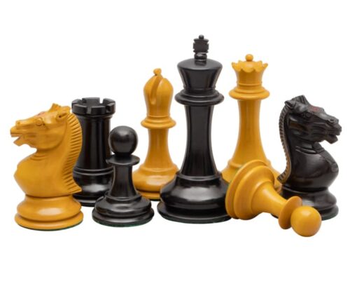 Jeu d'Échecs Harrwitz en Bois de Buis noir et Bois de Buis Vieilli