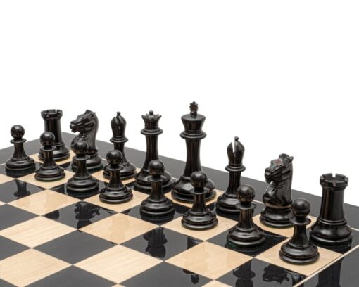 Jeu d'Échecs Harrwitz en Bois de Buis noir et Bois de Buis Vieilli