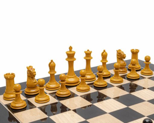 Jeu d'Échecs Harrwitz en Bois de Buis noir et Bois de Buis Vieilli