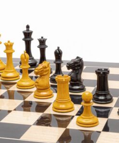 Jeu d'Échecs Harrwitz en Bois de Buis noir et Bois de Buis Vieilli