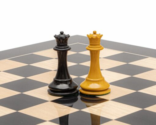 Jeu d'Échecs Harrwitz en Bois de Buis noir et Bois de Buis Vieilli