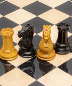 Jeu d'Échecs Harrwitz en Bois de Buis noir et Bois de Buis Vieilli