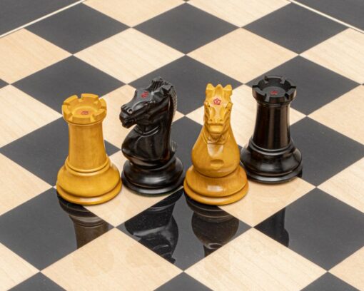 Jeu d'Échecs Harrwitz en Bois de Buis noir et Bois de Buis Vieilli