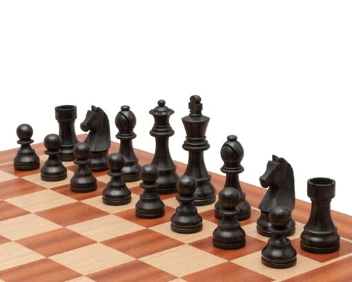 Jeu d'Échecs Down Head en Bois de Buis et Bois de Buis ébonisé