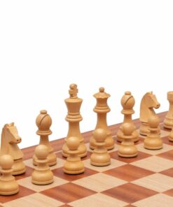 Jeu d'Échecs Down Head en Bois de Buis et Bois de Buis ébonisé