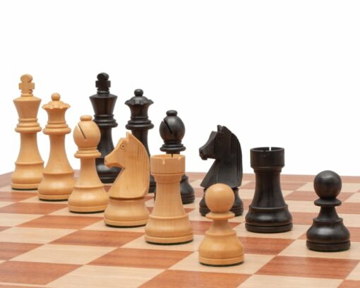 Jeu d'Échecs Down Head en Bois de Buis et Bois de Buis ébonisé