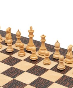 Jeu d'Échecs Staunton Classique en Bois de Buis et Bois de Buis ébonisé