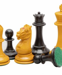 Jeu d'échecs Harrwitz Staunton - Échiquier en bois d'Anegre noir et Erable & Pièces en Bois de Buis