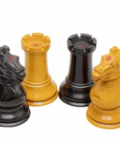 Jeu d'échecs Harrwitz Staunton - Échiquier en bois d'Anegre noir et Erable & Pièces en Bois de Buis