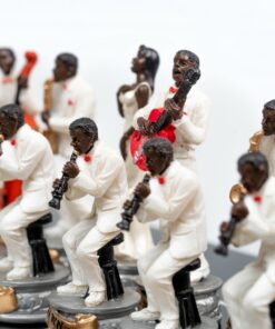 Jeu d'Échecs Jazz vs Rock - Échiquier en similicuir & Pièces en résine
