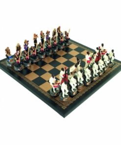 Jeu d'Échecs Jazz vs Rock - Échiquier en similicuir & Pièces en résine