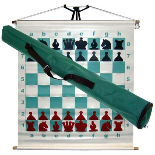 Jeu d'échec & Echiquier Ensemble d'échecs de démonstration à rouleau à fentes 27 "(68 cm) - planche + morceaux + sac